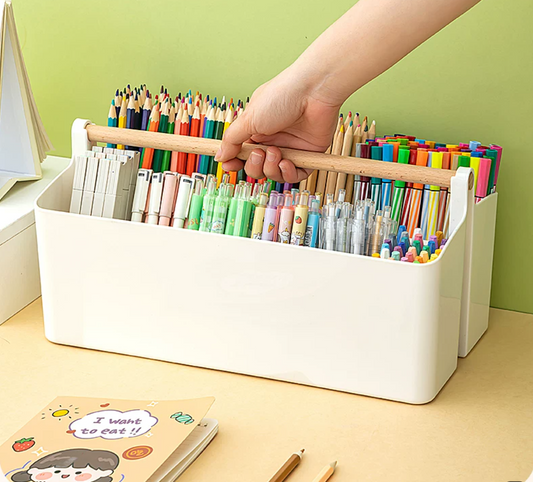 Caja de almacenamiento para marcadores, portátil, de gran capacidad, para bolígrafos de dibujo infantiles